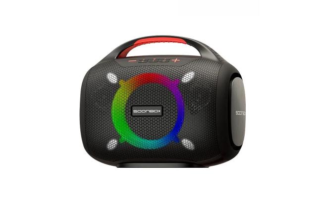 Soonbox S6300 Stereo Bluetooth High Power Party Box Waterproof Outdoor 80W Wireless Speaker Portable Audio System Sound Speakers - Black